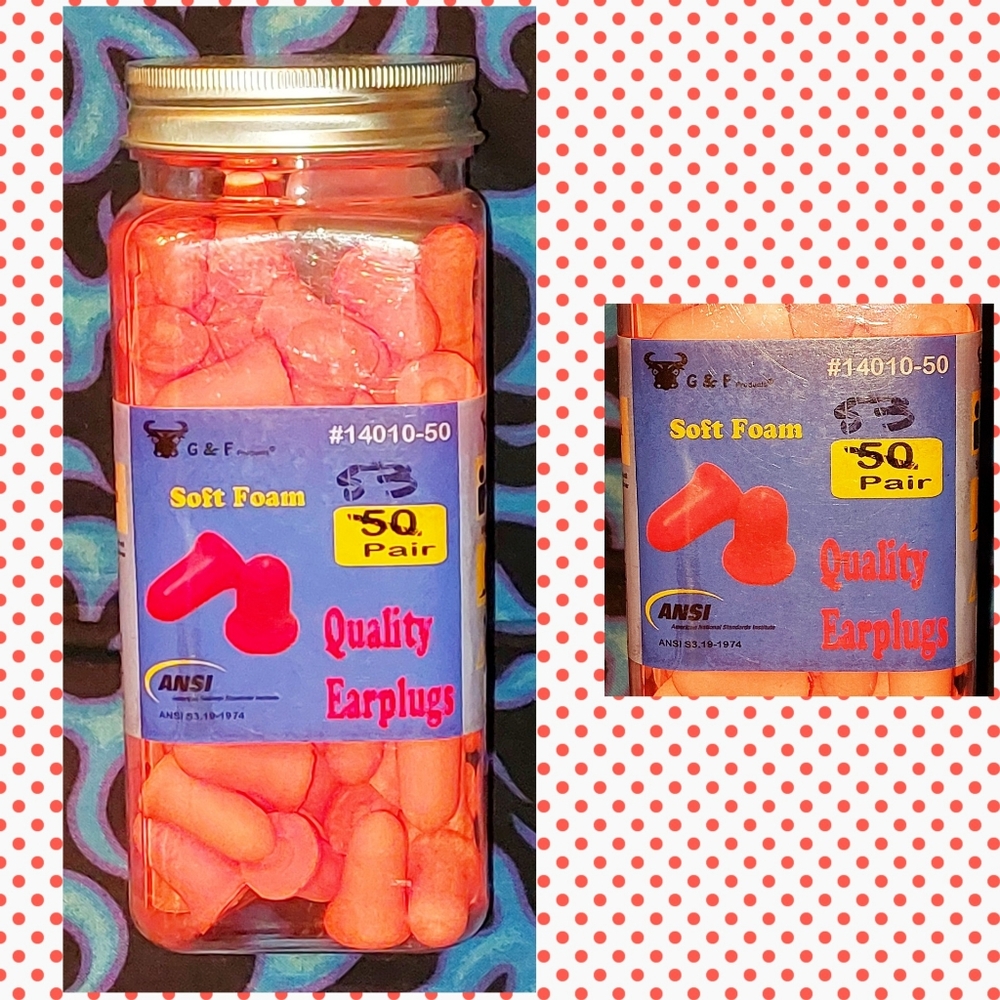 G&F Products brand 53 Pairs of Orange Colored Soft Foam Quality Earplugs